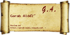 Garab Aldó névjegykártya